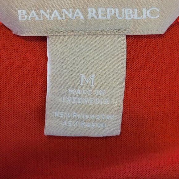 Banana Republic Salmon Orange Gold Decoration Scoop Neck Short Sleeve Size Med - Picture 4 of 4